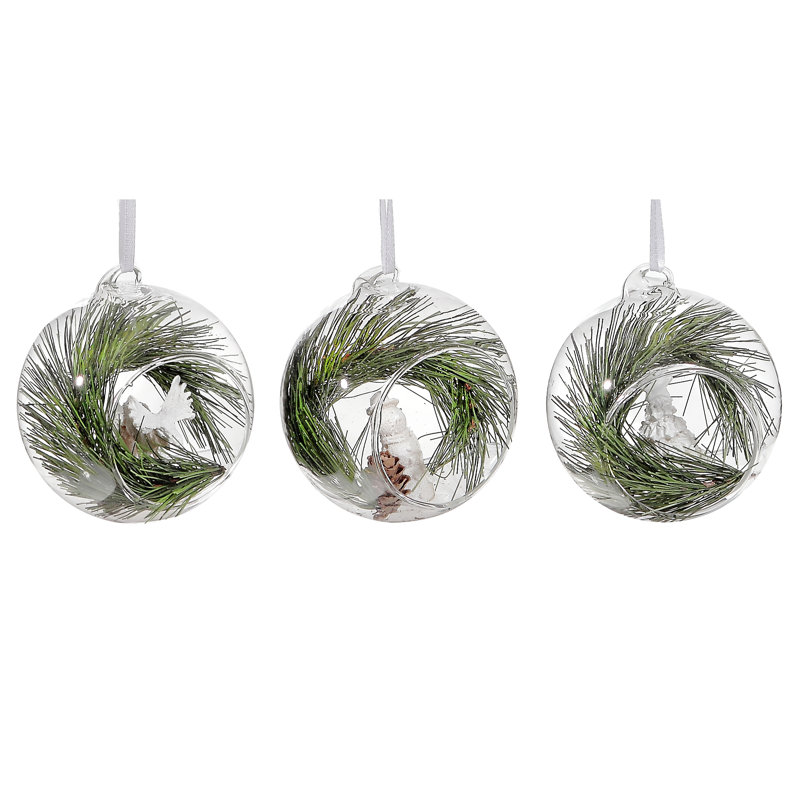 Ornement boule de verre forêt