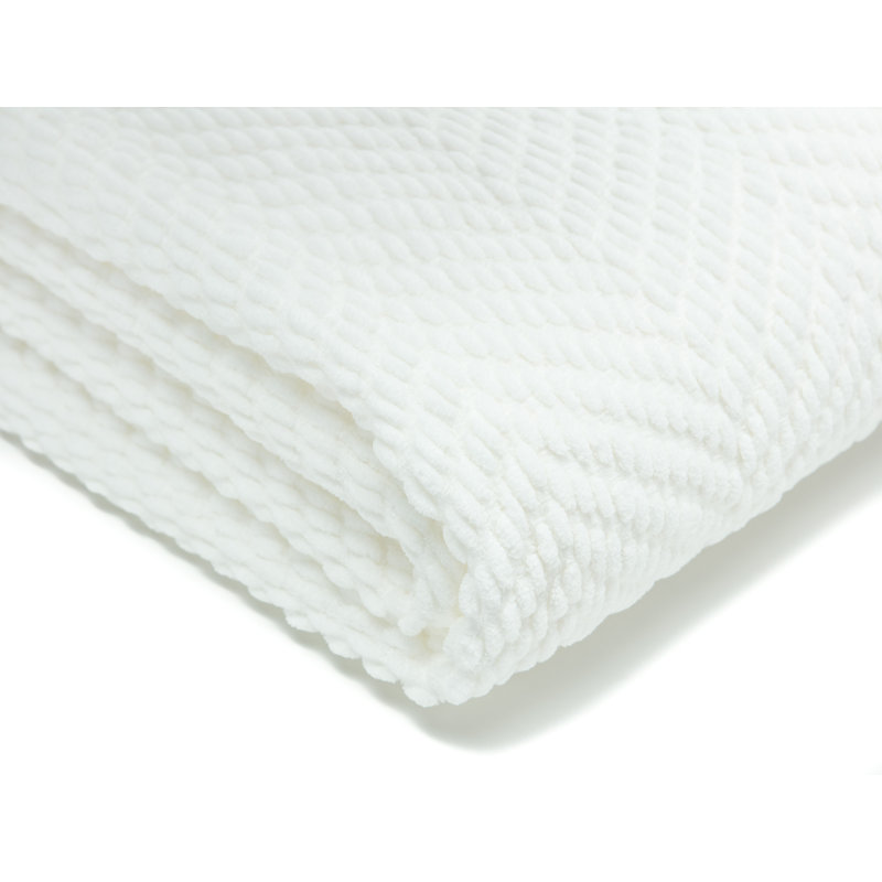 Jeté tricoté texturé , Blanc, l 65 po x L 50