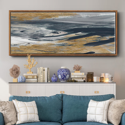 Tumultueux bleu marine - toile encadrée
