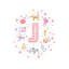 Lettre illustrée J rose - impression-52820292-52820293-52820294