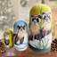 3 Piece Raccoon Matreshka Nesting Doll Set