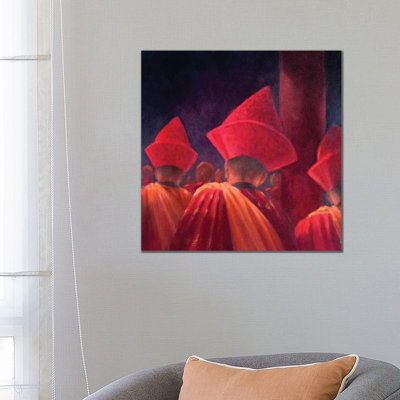 Buddhist Monks 1 Piece Wrapped Canvas Wall Art