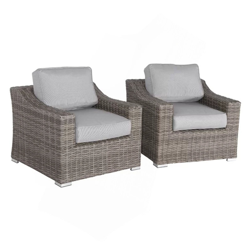 Chaise de patio entièrement assemblée avec coussins, 2