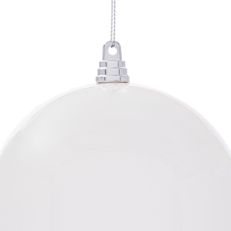  Ornement boule 4,75 "Aqua ultrabrillant. Comprend 4 ornements par sac., Blanc