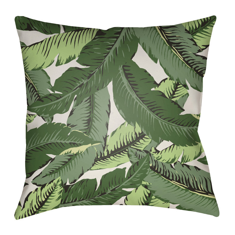  Indoor/Outdoor Floral Throw Pillow, 20" H x 20" W x 0.25" D