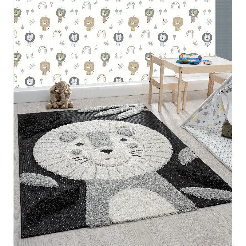 Power Loom White/Black Rug, Rectangle 160 x 230cm