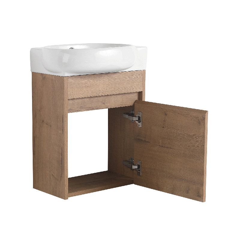 Ensemble de meuble-lavabo simple 16 po avec plateau en porcelaine Tomario