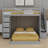 Bunk Bed With 3-Layer Shelves, Drawers And Storage Stairs-1426989053