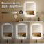  Miroir rectangulaire de salle de bain et de meuble-lavabo moderne à DEL à 3 couleurs et à intensité variable-668002595