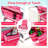 2-pack Folding Backpack Beach Chair Table Set 5-position Outdoor Reclining Chair Hot Pink