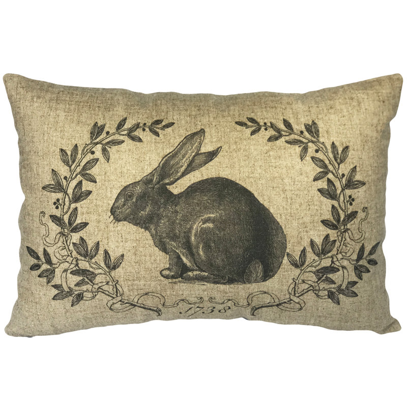  French Rabbit Linen Lumbar Pillow