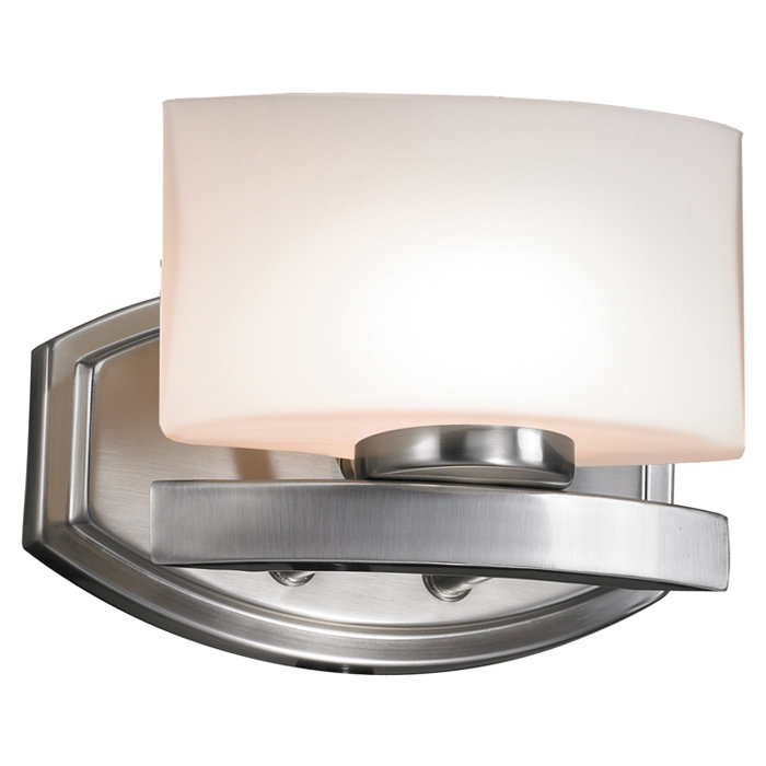 Applique murale pour salle de bain 1 lumière Braffe, Nickel brossé, Halogène