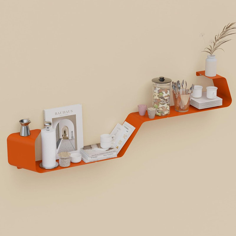 Floating Shelves, Wall Shelf, Set Of 3 Wall Mounted Metal Shelve...