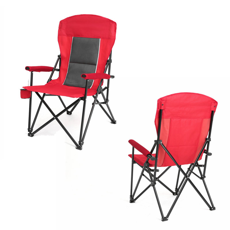 Très grand fauteuil de jardin surdimensionné - capacité de 250 lb, pliable avec porte-gobelet et sac de transport, Rouge