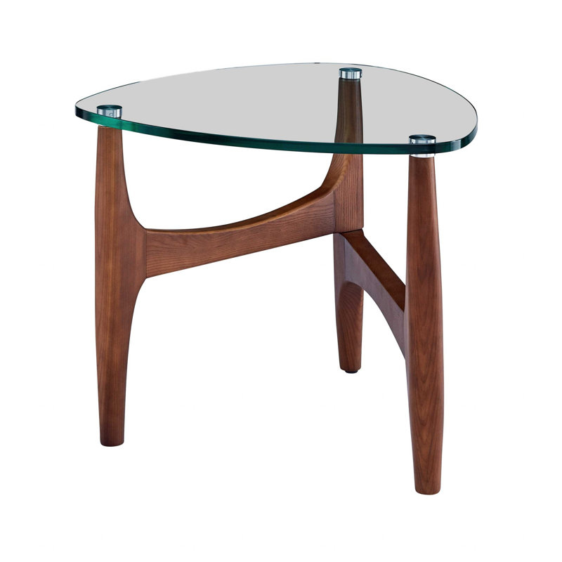 Table de bout en verre trempé transparent 20 po