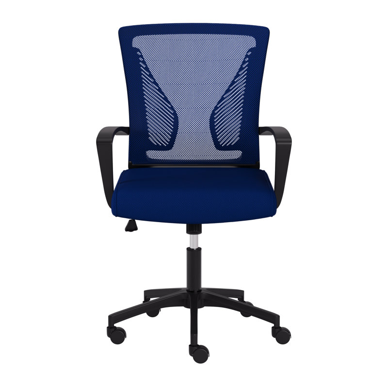 Chaise de bureau Lateasa, Bleu, Noir