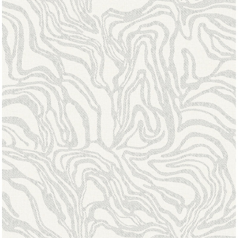 Massar Silver Modern Marbled Wallpaper, Silver