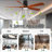 60'' Ceiling Fan with Light, Flush Mount, 5 Solid Wood Blades, Quiet Reversible DC Motor, APP & Remote Control, Dimmable Full-Spectrum LED, for 20x20 ft Living Room or Bedroom, No-Slope Ceiling Design