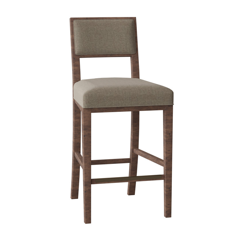 Dilworth Upholstered Stool with Solid Wood Frame, Tobacco, Bark (8789 06)