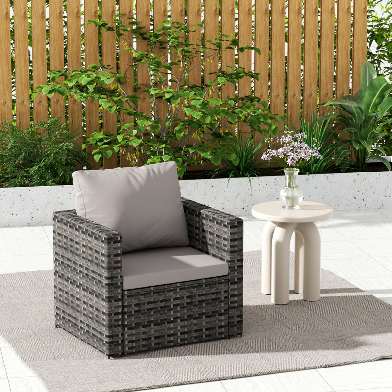 Complete Patio : 2 Person Chair And For Outdoor Patio, 360 Lbs Load, Gray , Cushions, Frame Cushions Garden & Seating, Weather ,