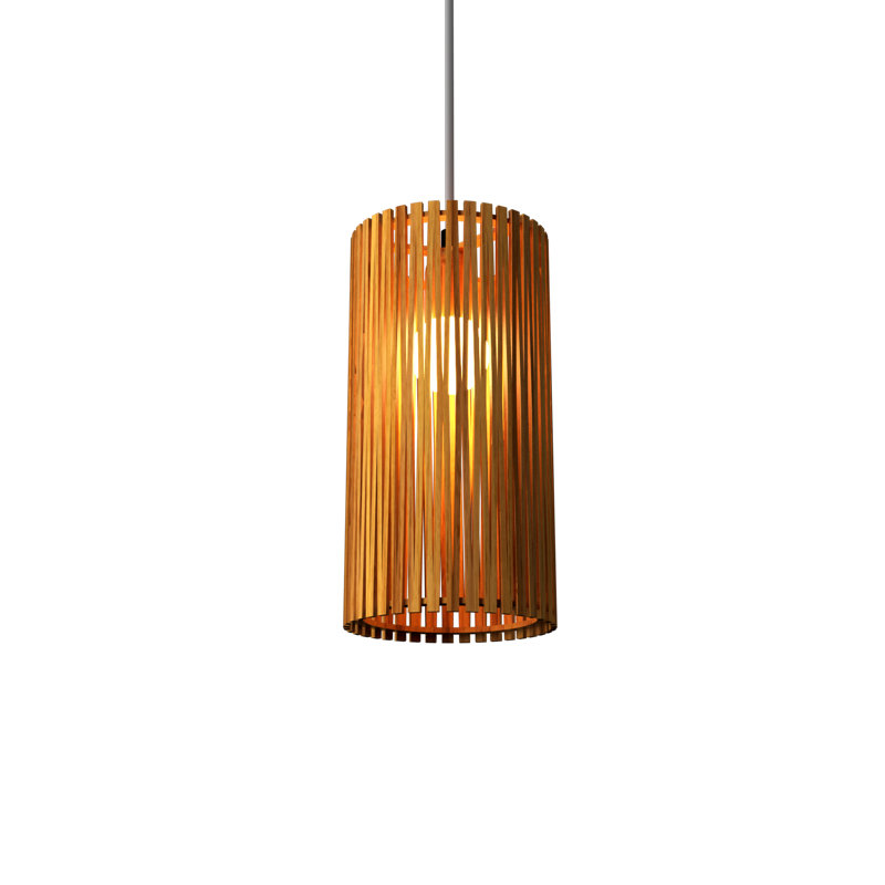 Living Hinges 1 - Light Pendant, 7.87" H x 5.9" W x 5.9" D, Teak