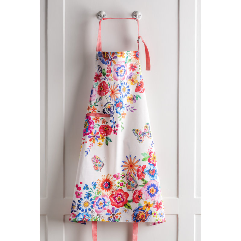 Tablier Maison d'Hermine Happy Florals - Été 100 % coton - 70 x 80 cm
