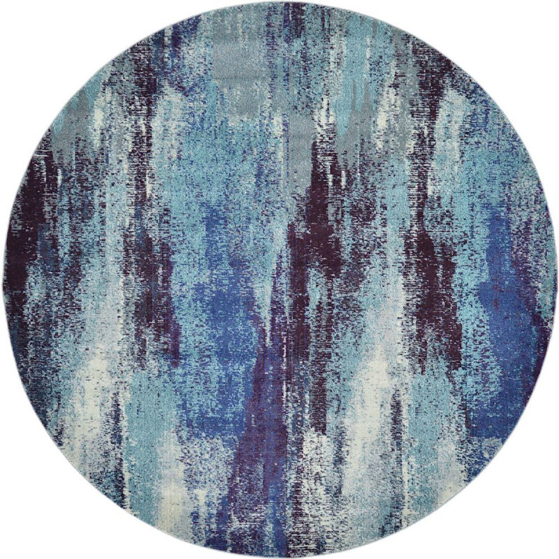 Meadow Abstract Indoor Rug, Round 6'