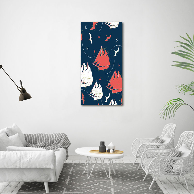 Ships, Sea Birds - Wrapped Canvas Print
