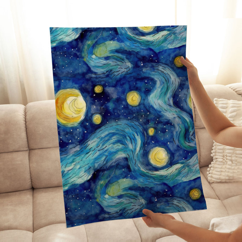«Landscape and Nature Starry Night III», reproduction d'art moderne sans cadre, H 36 po x l 24 po