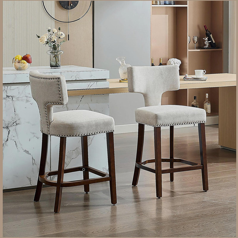 Ensemble de 2 tabourets de bar à hauteur de comptoir Modern, Blanc