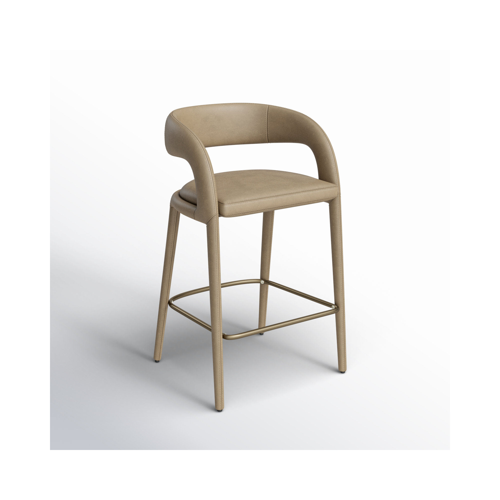 Freestyle 25.6'' Vegan Leather Counter Stool, Tan