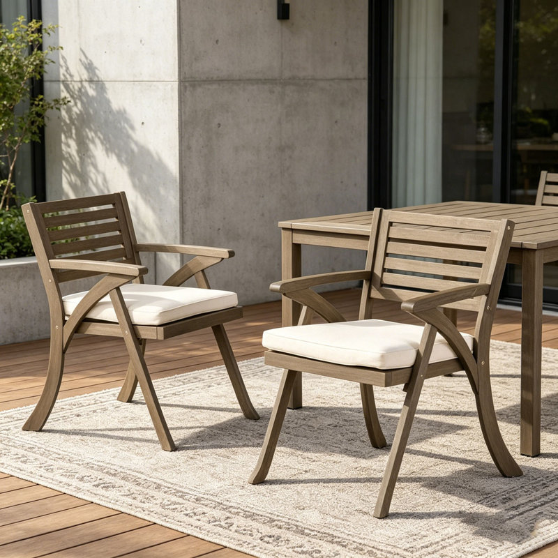 Chaise d'extérieur en bois d'acacia