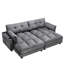 Chaise longue en velours côtelé de luxe avec coussin réglable et poche de rangement à l'arrière-1037438249