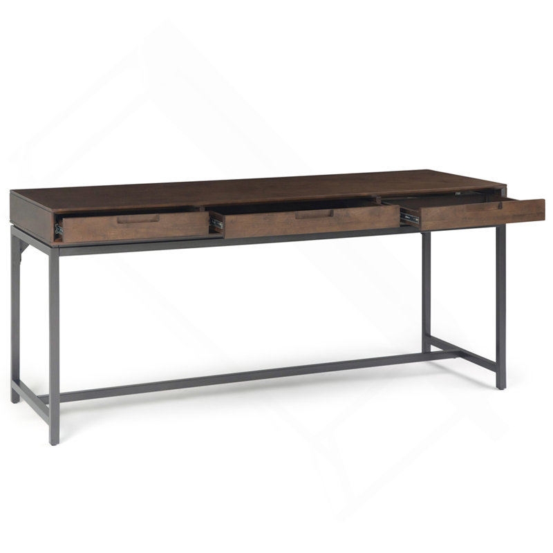 Bureau Mid-Century - brun noyer, 31.5" H x 72" W x 24" D