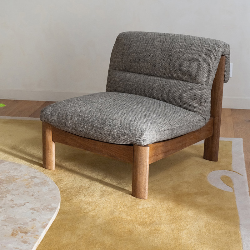 Pierce Accent Slipper Chair, Ash Mélange Basketweave