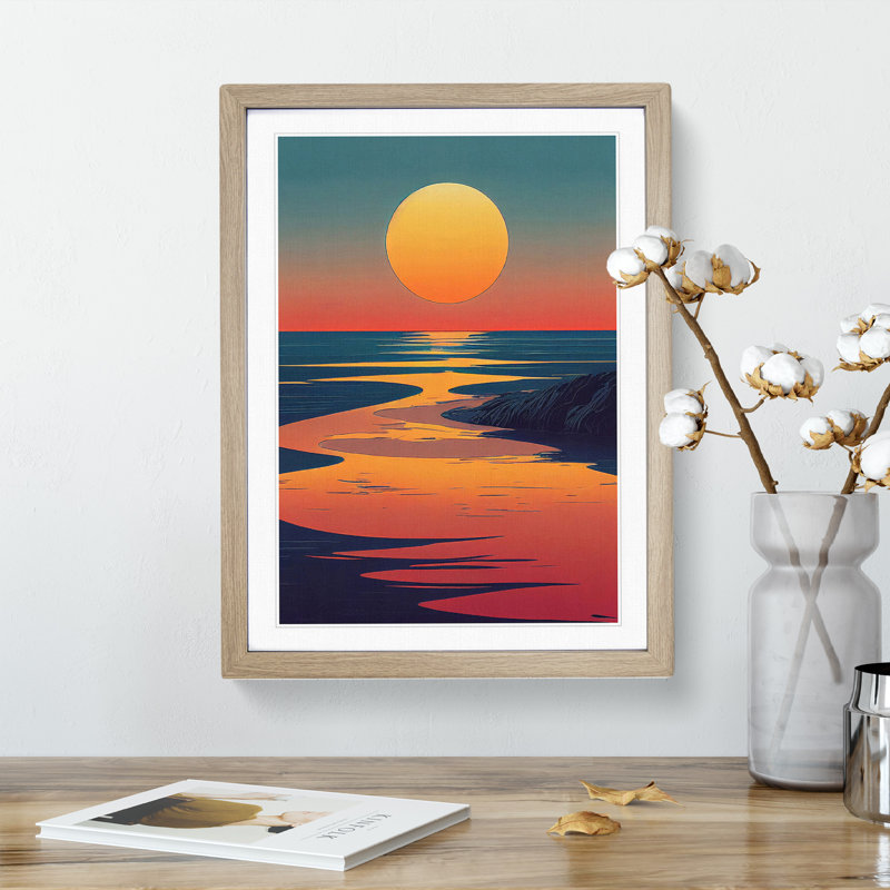 Masterful Sunset - Framed Print, 64cm H x 46cm W x 2cm D, Oak