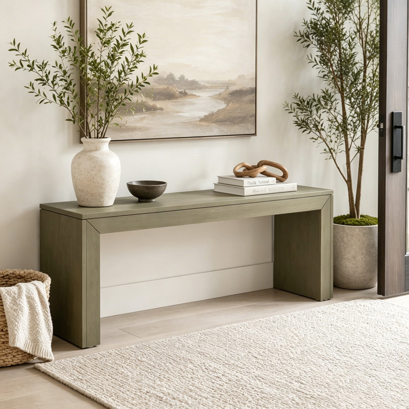Banc de salle à manger en bois, 48 pouces, Gris + taupe