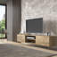 Meuble télé flottant Desmone pour téléviseur de 80 po ou moins, console média murale avec rangement, finition bois brun chêne-71337675-111925897