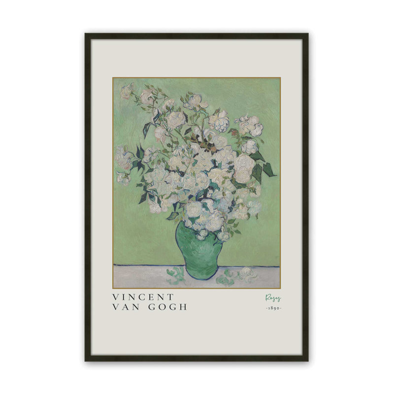 Van Gogh's Roses, reproduction de 1890, H 17 po x l 13 po x P 1,25 po, Reproduction encadrée sans passe-partout 2