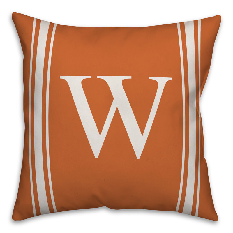 Striped Throw Pillow, W, Orange