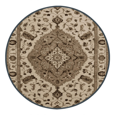 Machine Washable Tabriz Brown Area Rug