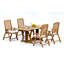 4 Seats 5 Pcs Grade-A Teak Wood Dining Set: Warwick Console Folding Rectangle Table And 4 Ashely Folding Reclining Arm Chairs #11AS1504-1327825383