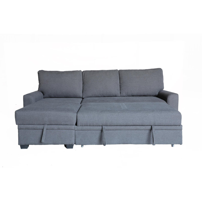 Canapé-lit modulaire en flanelle de tissu, Gris