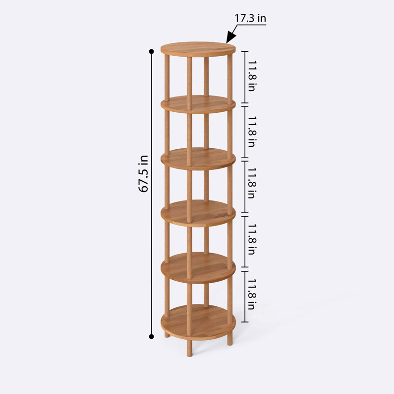 Soho Solid Wood Round Small Shelf Bookcase in Solid Beech Wood with Minimalist Style
