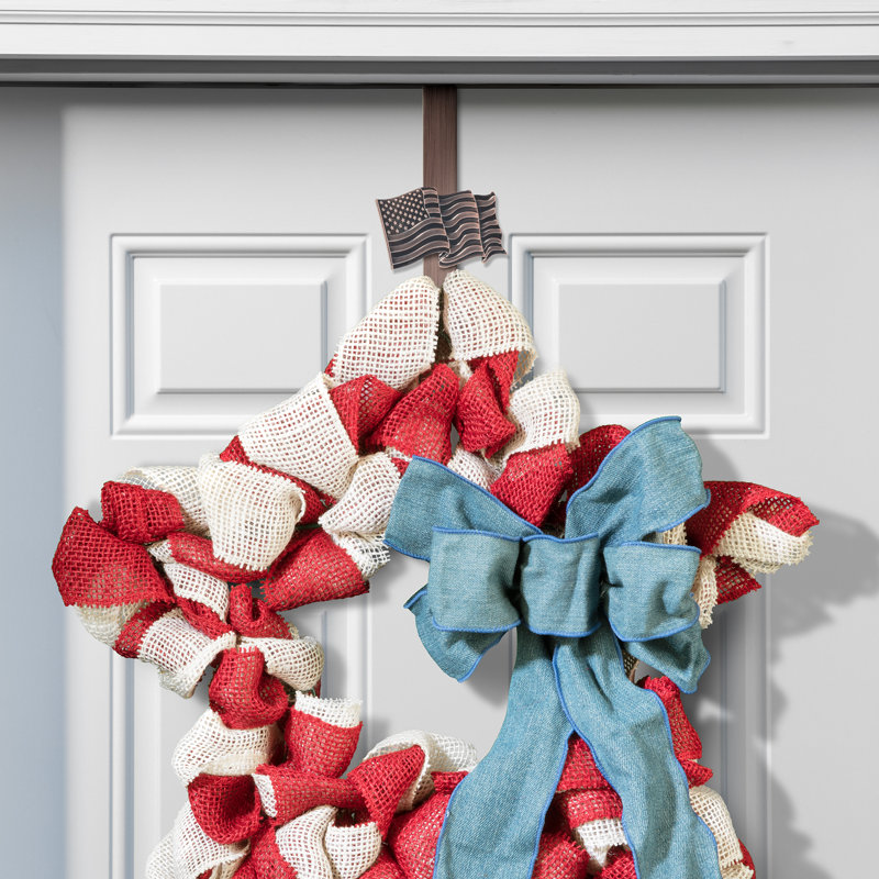 Adjustable Length Wreath Hanger with 4 Interchangeable Icons, Oil-Rubbed Bronze