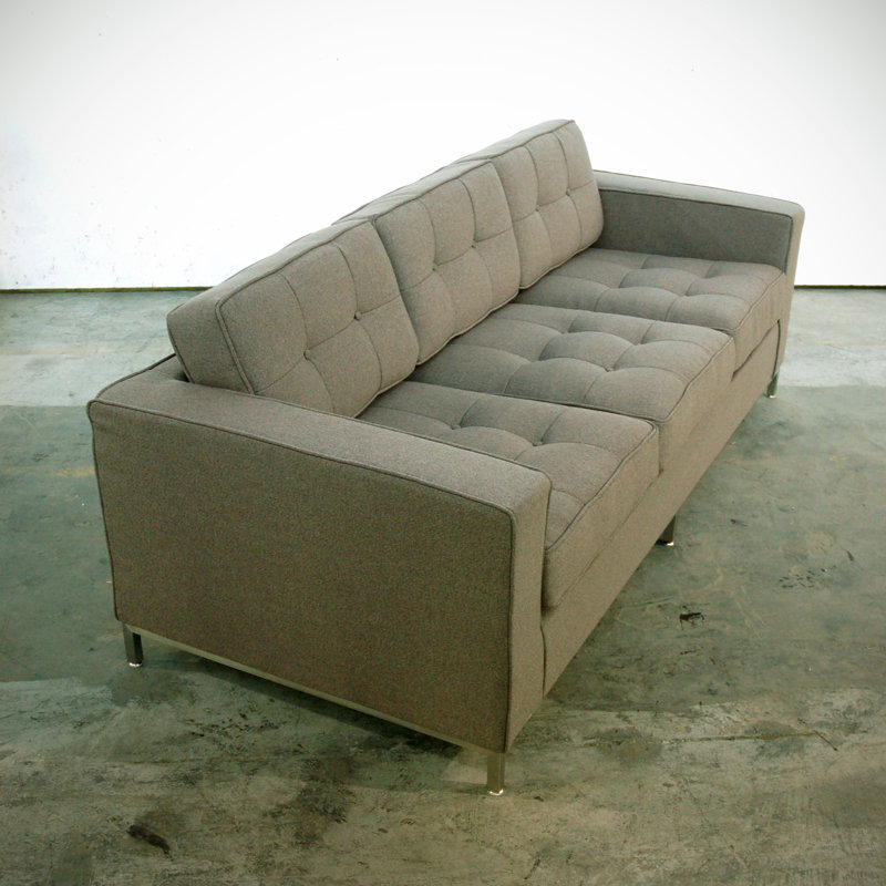 Jane Upholstered Bench, Stainless Steel, Totem Pebble