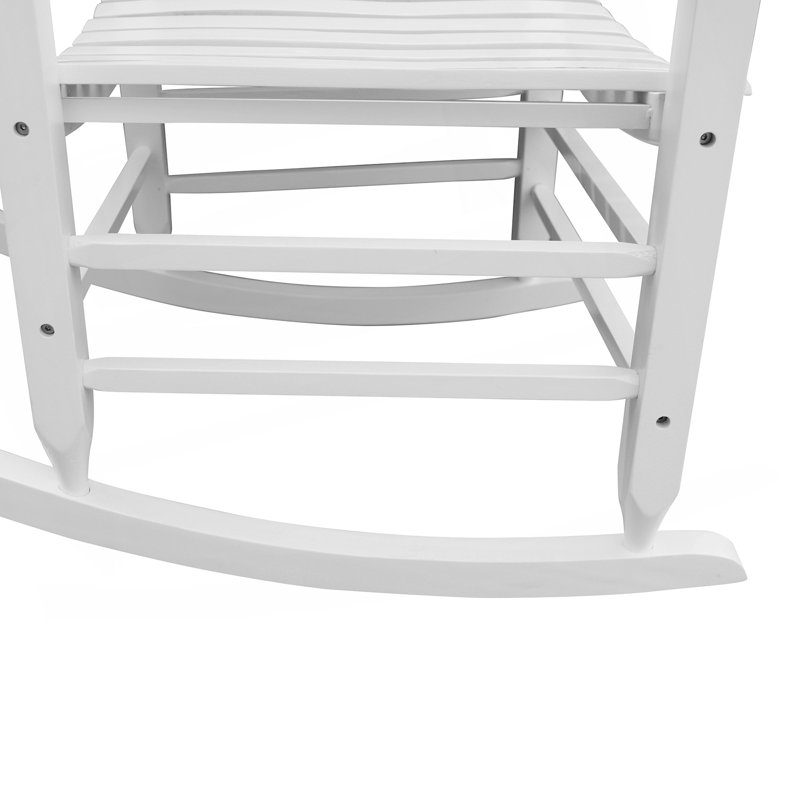 Chaise berçante en bois sans tapis, Blanc