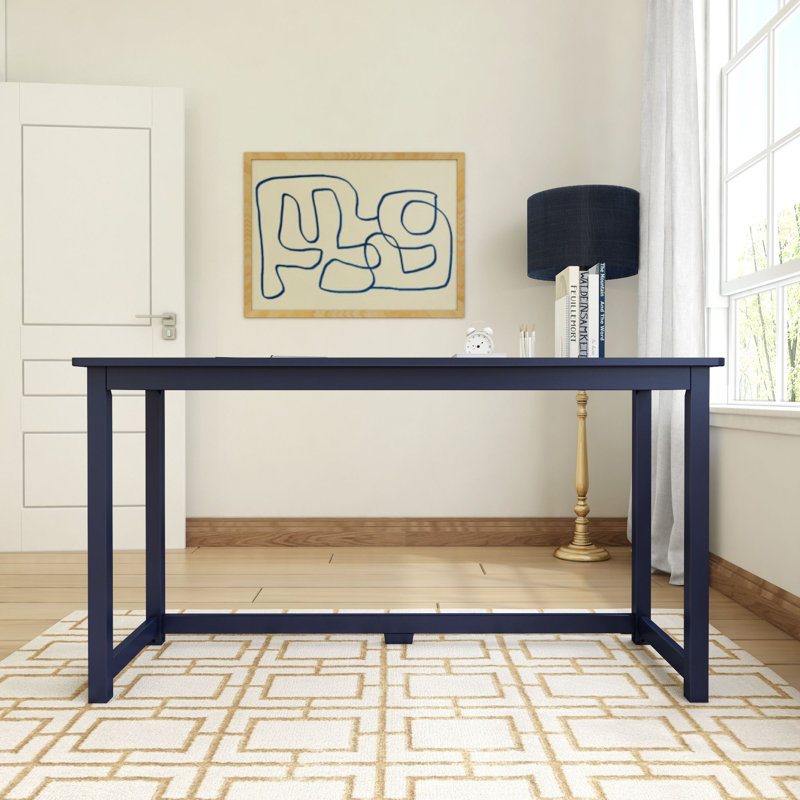 Essays Large Writing Desk, 29.75"H x 55.25"W x 19.75"D, Blue