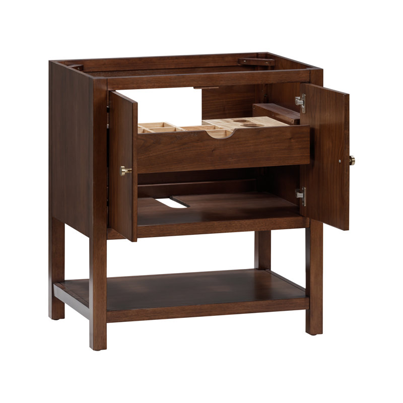 Zoe 30'' Single Bathroom Vanity Base Only in Walnut Finish