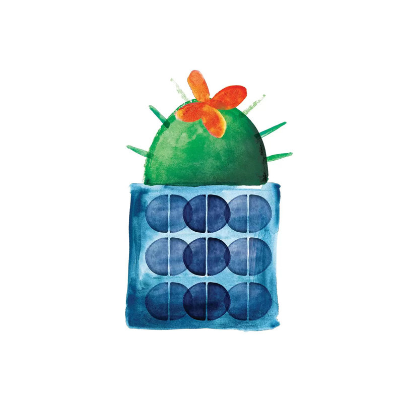 Colourful Cactus IX by Northern Lights - Wrapped Canvas Painting, 45.72 cm H x 45.72 cm W
